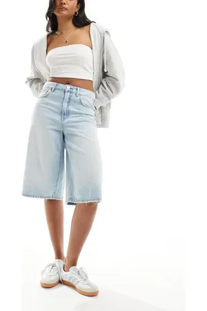 Stradivarius Soft touch denim jort in light