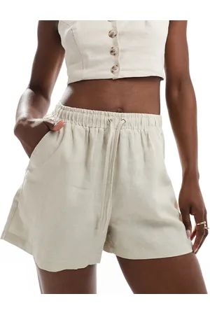 NA-KD Linen shorts in beige