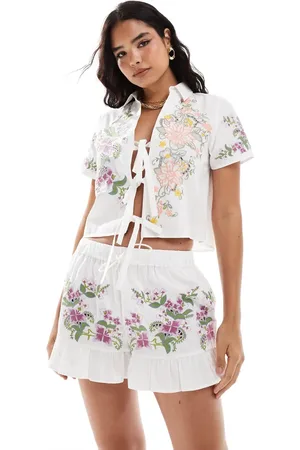 ASOS Embroidered floral co-ord short in