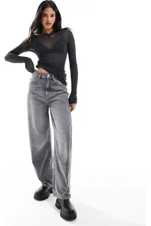 ASOS Barrel leg jeans in washed