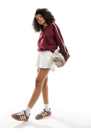 Stradivarius STR side stripe sweatshirt in wine