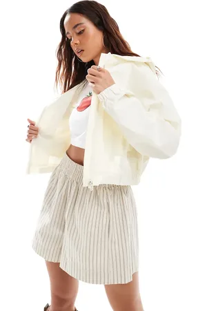 Pimkie Hooded zip through jacket in ecru
