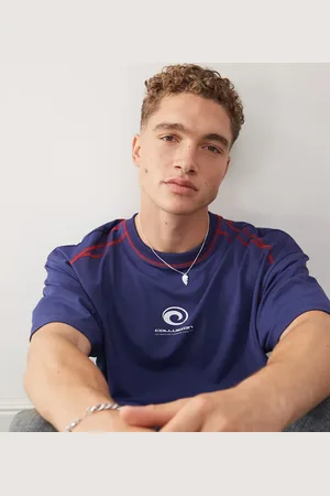 COLLUSION Sports contrast stitch logo tee in