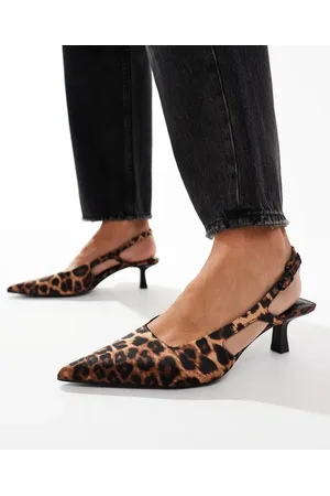 Stradivarius Kitten heel slingback in leopard
