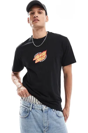 Santa Cruz Oval check flame print t-shirt in