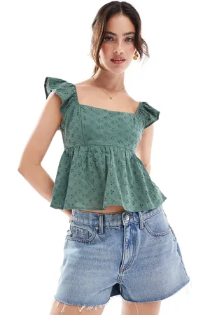 Hollister Square neck babydoll top in