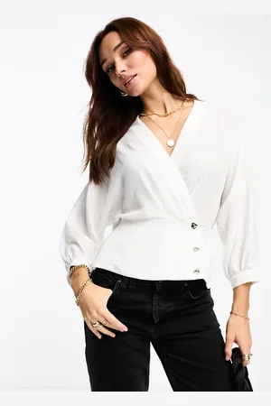 River Island Tux style wrap blouse in