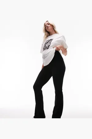Topshop Stretchy velvet cord flare trouser in