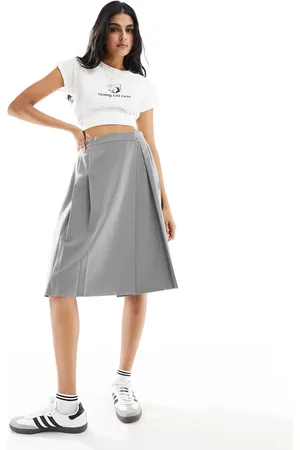 ASOS Tailored pleated midi skirt in