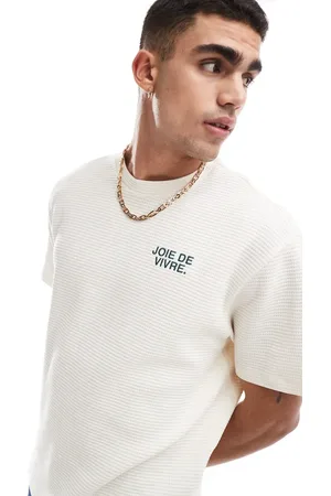Bershka Boxy fit waffle textured t-shirt in