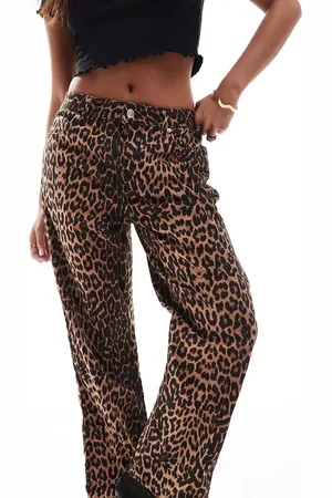 Miss Selfridge Leopard straight leg jean