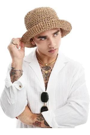 ASOS Bucket hat with straw mix in