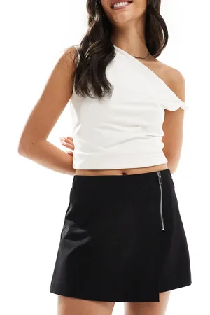 Stradivarius Zip detail skort in