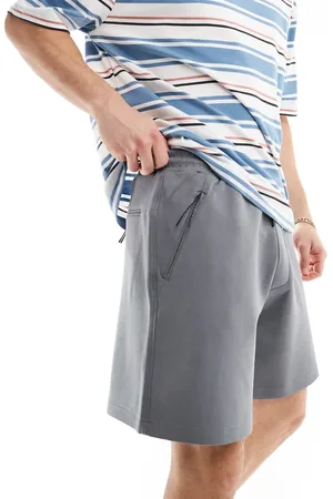 Pull&Bear Premium jersey short in charcoal
