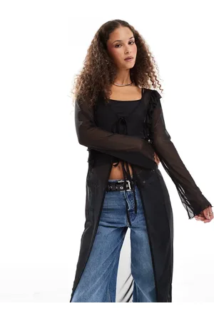 Noisy May Tie front maxi cardigan in