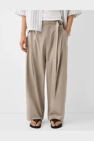 Bershka Collection baggy leg tailored trousers in