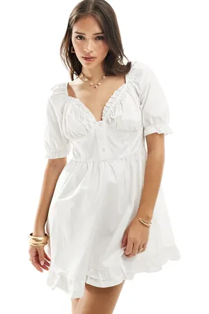 Y.A.S Y.A.S sweetheart bust mini dress with frill detail in