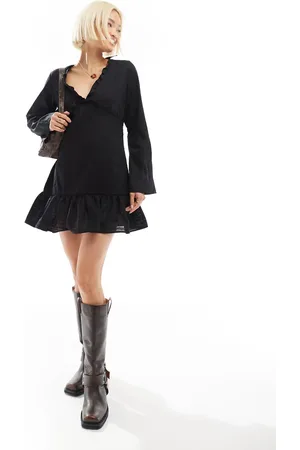 Reclaimed Mini smock dress in broderie