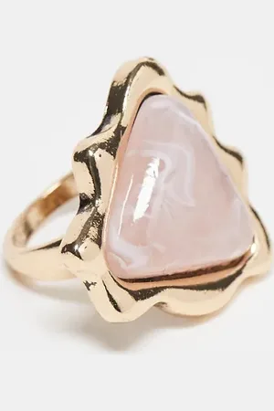 Reclaimed Ring with faux rose quartz in