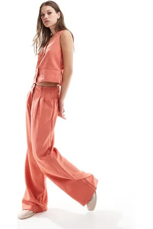VERO MODA Tailored dad trouser in co-ord terracotta