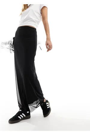 Stradivarius Mesh maxi skirt in