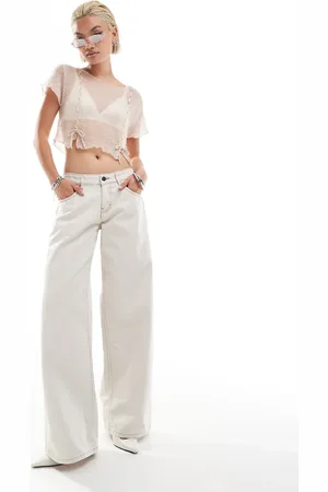 Motel Low rise roomy jeans in off