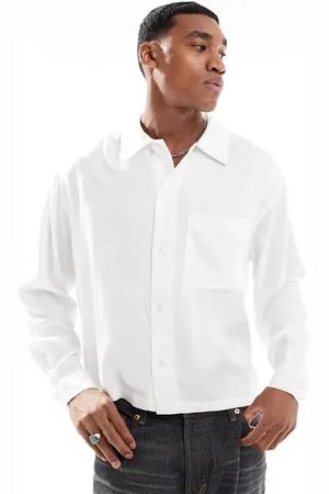 ASOS Oversized viscose boxy shirt with pocket in