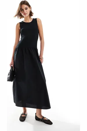 MANGO Drop waist midi dress in