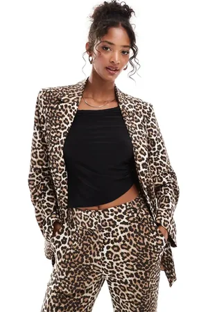 Y.A.S Oversized blazer co-ord in leopard print