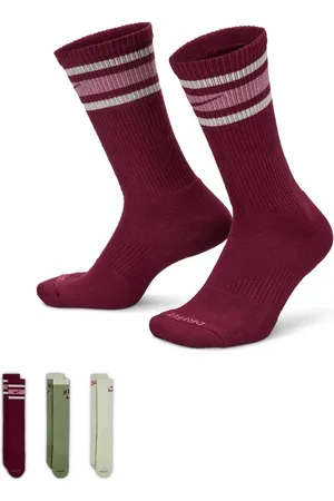 Nike Retro log Everyday Plus 3 pack logo socks in burgundy, khaki and beige