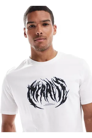 Bershka Gothic front printed t-shirt in