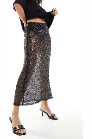 Motel Vanessa sequin mesh maxi skirt in