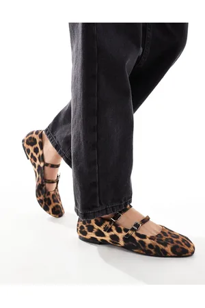 Pull&Bear Mary jane ballet pump in leopard