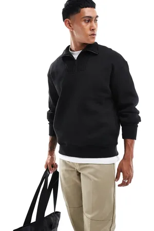 Bershka Ribbed neck 1/4 zip jumper in