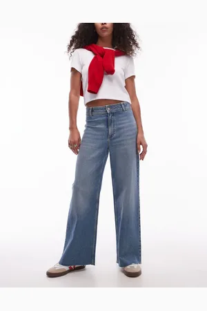 MANGO Wide leg jeans in mid