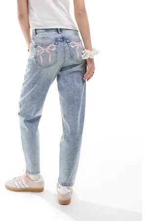Miss Selfridge Mom jean with bow pocket