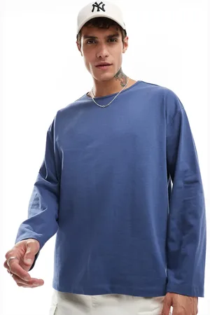 ASOS Oversized long sleeve t-shirt in indigo