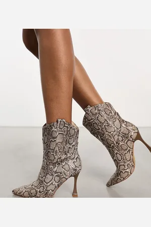 Simmi London Simmi London Wide Fit Henry high ankle boot in bone snake