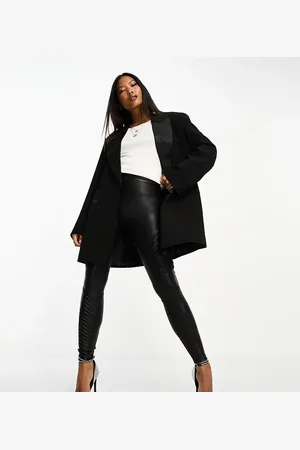 Spanx Petite leather look biker leggings in