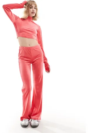 adidas Velvet flared trousers in bright