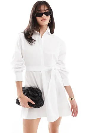Miss Selfridge Poplin belted mini shirt dress in