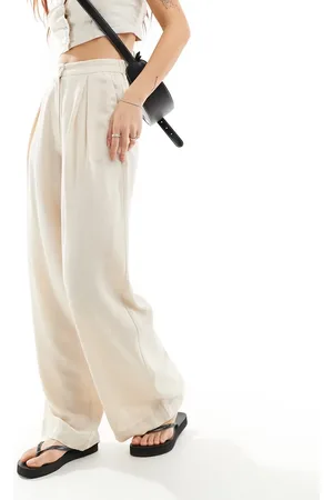 Reclaimed Mensy wide leg trouser in linen look