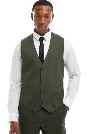 ASOS Slim suit waistcoat in khaki