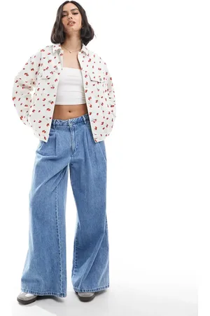 ASOS Denim western jacket in strawberry print