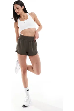 adidas Adidas Running Pacer 5 inch woven shorts in olive