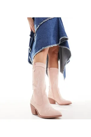 Glamorous Western knee boots in micro