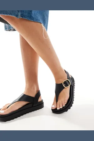 Stradivarius Buckle detail thong sandal in