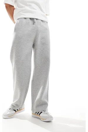 Pull&Bear Heavyweight wide leg joggers in marl