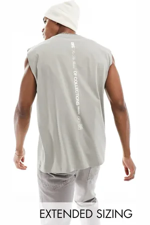 ASOS ASOS Dark Future oversized vest in grey with logo spine print