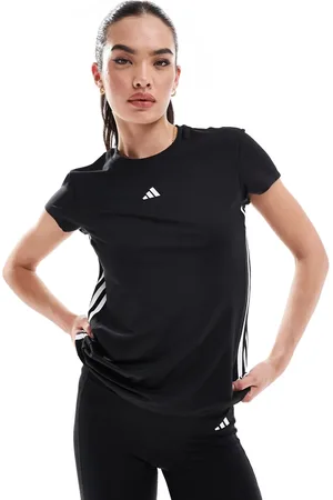 adidas Adidas Training Hyperglam 3 stripe t-shirt in